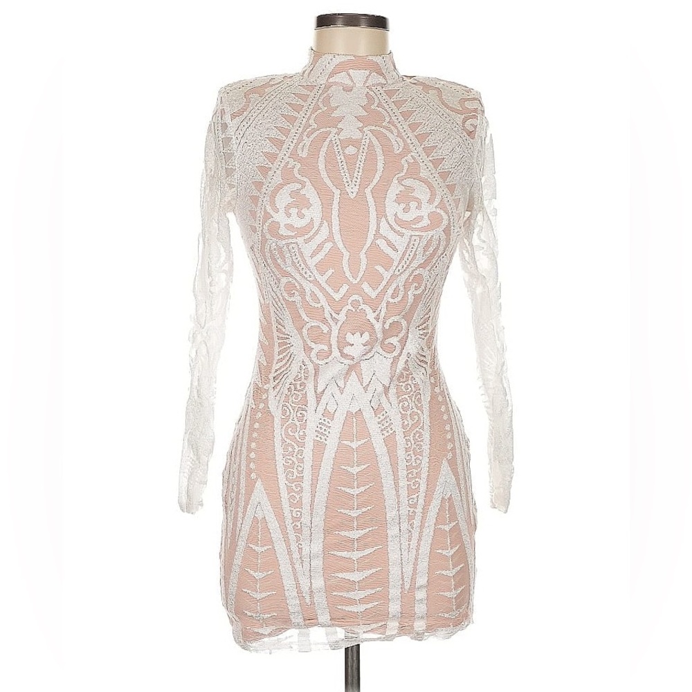 Size 8 Peace + Love sexy nude lace cocktail dress